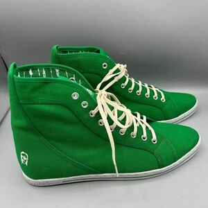 Sneaky Steve Swap High Sneakers Shoes Men 9.5 Green Canvas High Top SS-8009